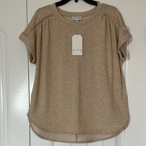 Women’s Casual Top, size M, oatmeal Heather color NWT